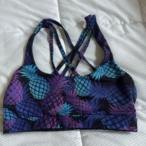 Colorful Pineapple Print Sports Bra